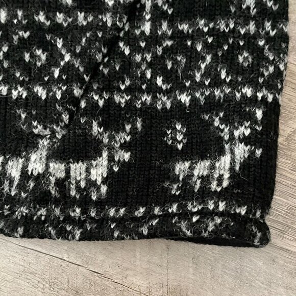 Zara Fair Isle Reindeer Wool Blend Vest M Faux Fur Hood Nordic Holiday Après Ski - Picture 7 of 11
